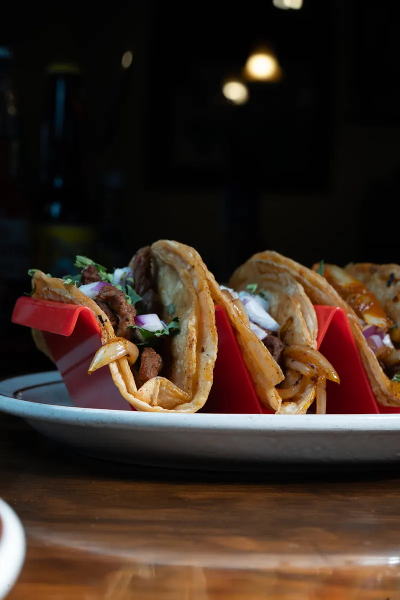 Steak tacos on a plate